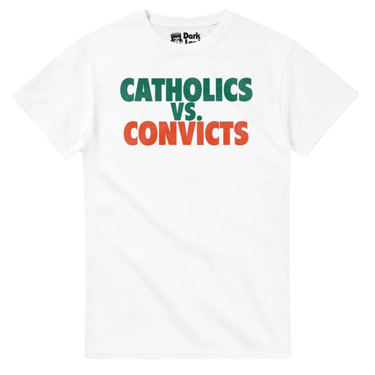 Catholics Vs. Convicts Retro 1988 Football Game T-Shirt