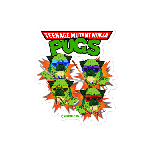 Teenage Mutant Ninja Pugs Sticker