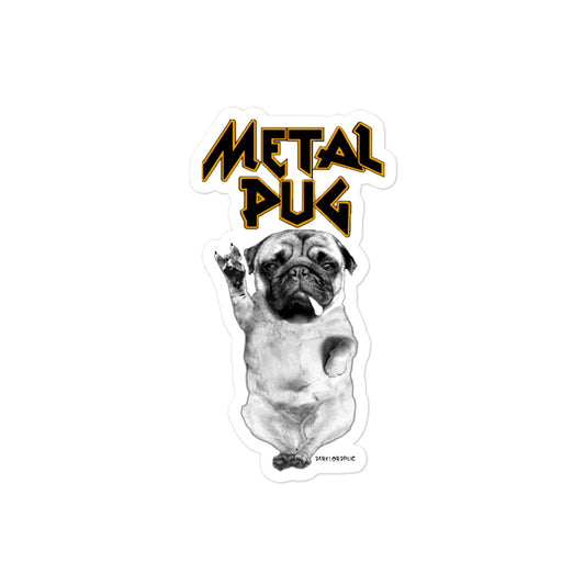 Heavy Metal Pug Sticker