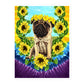Sunflower Pug Sticker