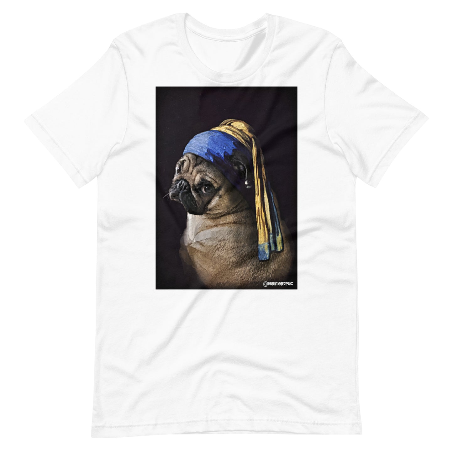 Pug With a Pearl Earring Unisex T-Shirt